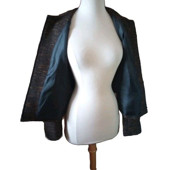 Coldwater Creek Tweed Blazer NWT Black Bronze Streamline Jacket Women's S 6-8 - Picture 9 of 11